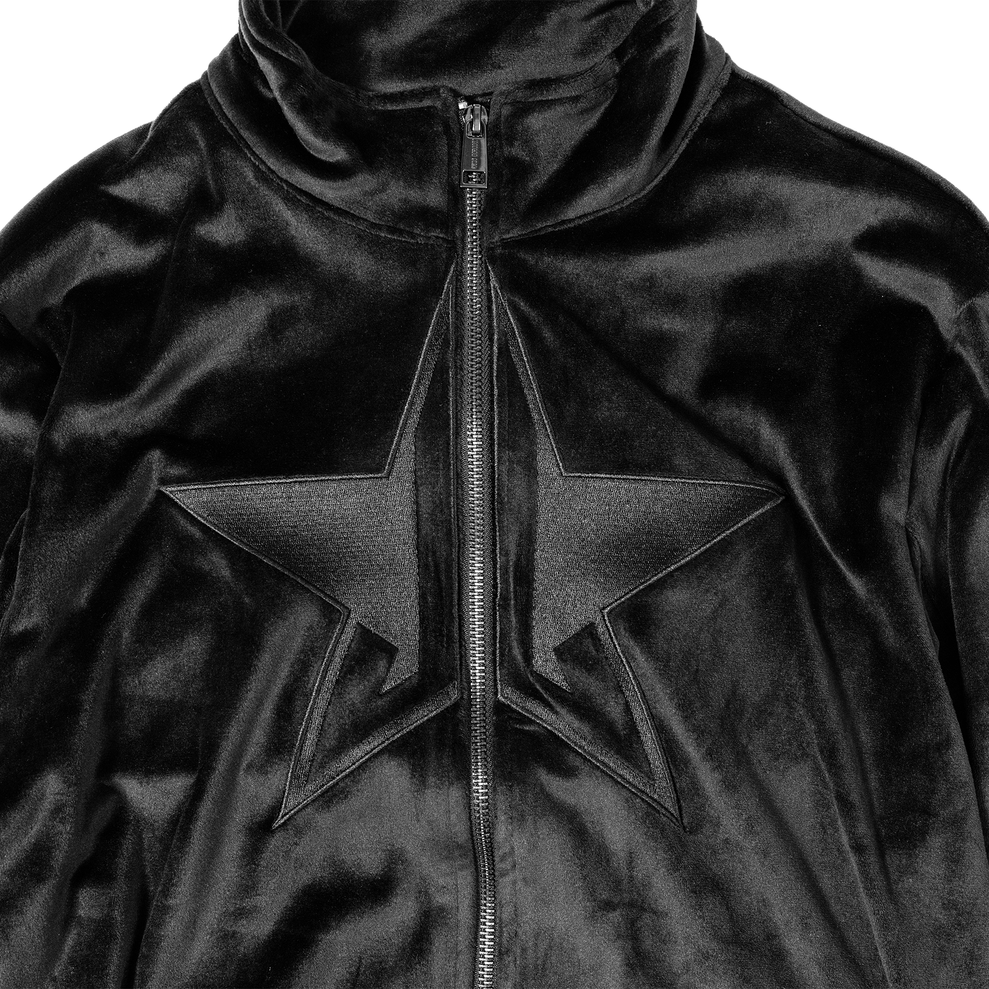 Black Velour Zip Up Jacket