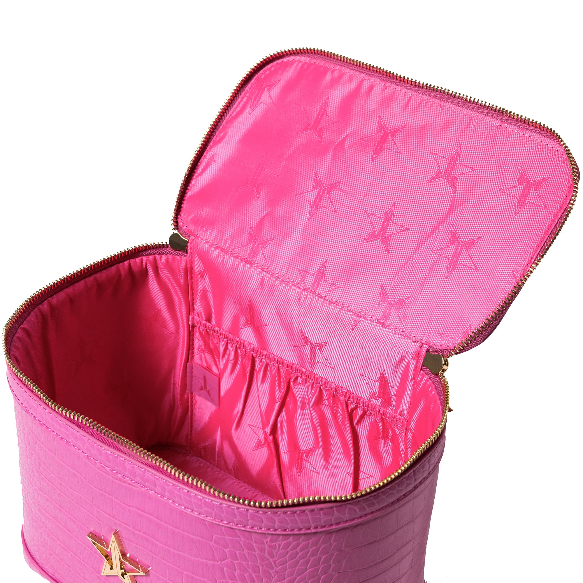 Pink Faux Alligator Travel Bag