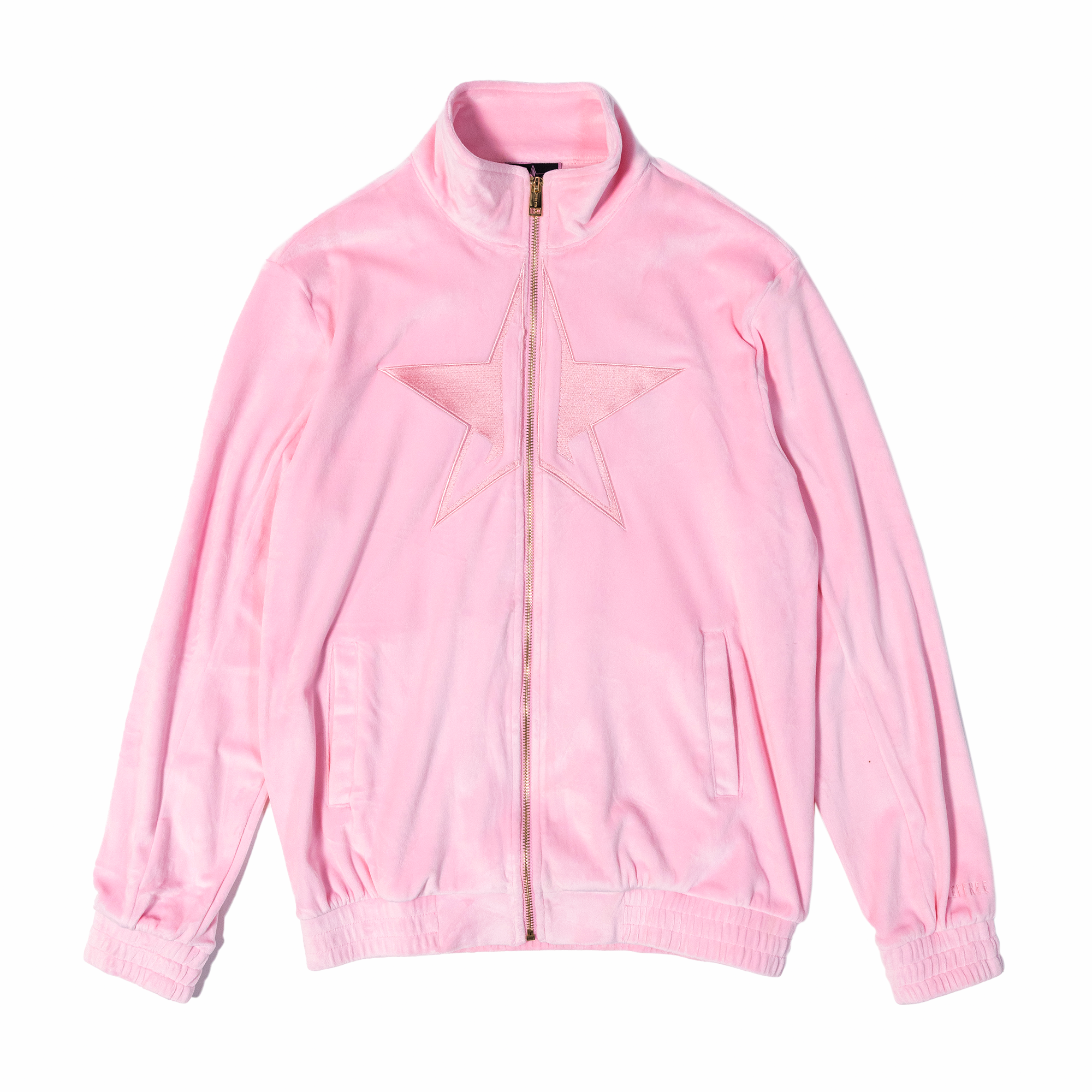 Pink Velour Zip Up Jacket