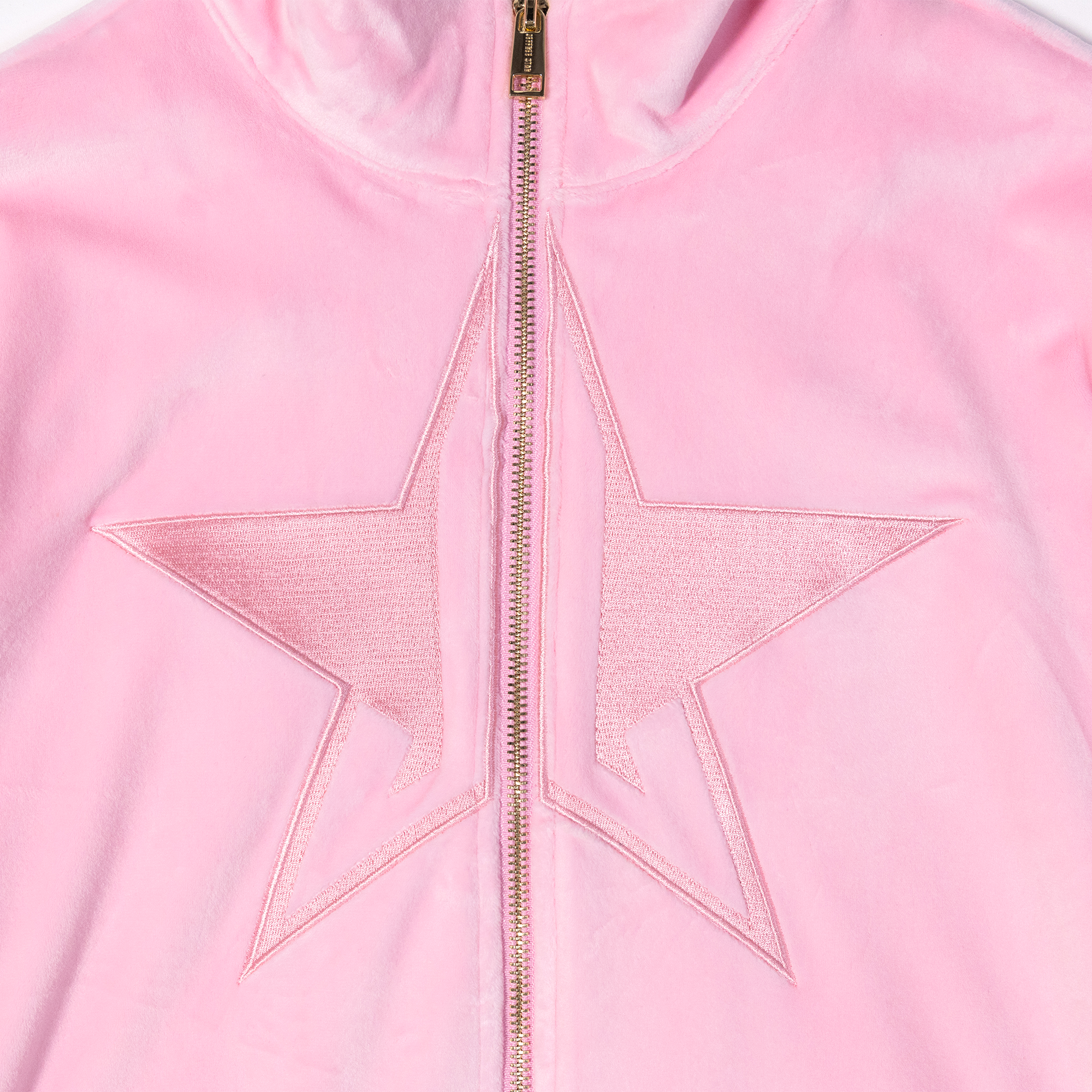 Pink Velour Zip Up Jacket