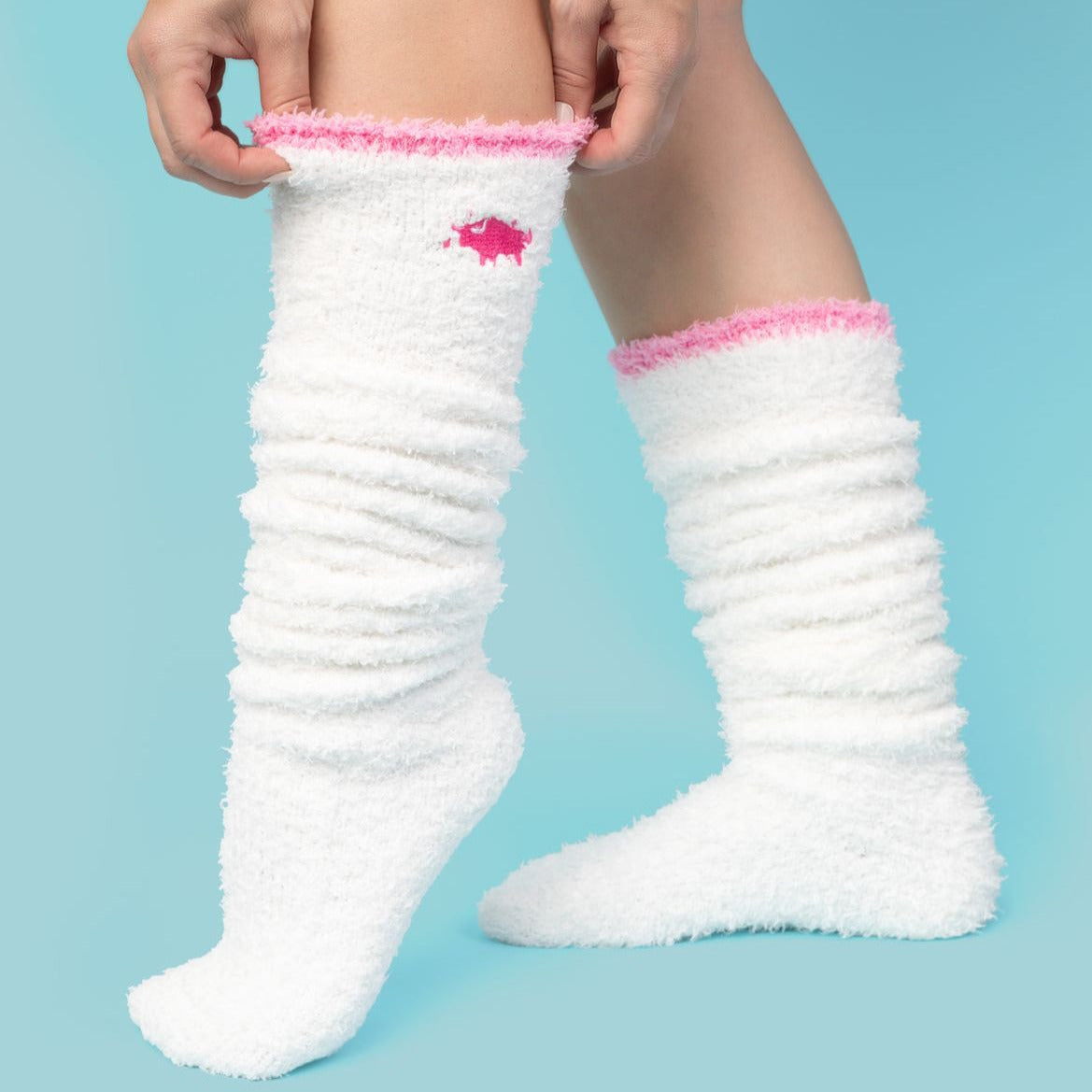 Pink Snow Drift Knee High Socks view 2